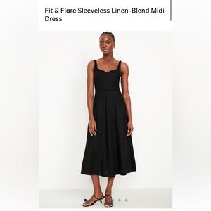 Old Navy Linen-Blend Midi Dress